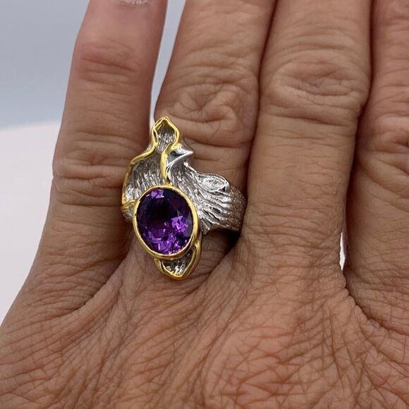 Necklace and earring set, boho/artisnal layered look in rich purple shades, EUC - Picture 10 of 14